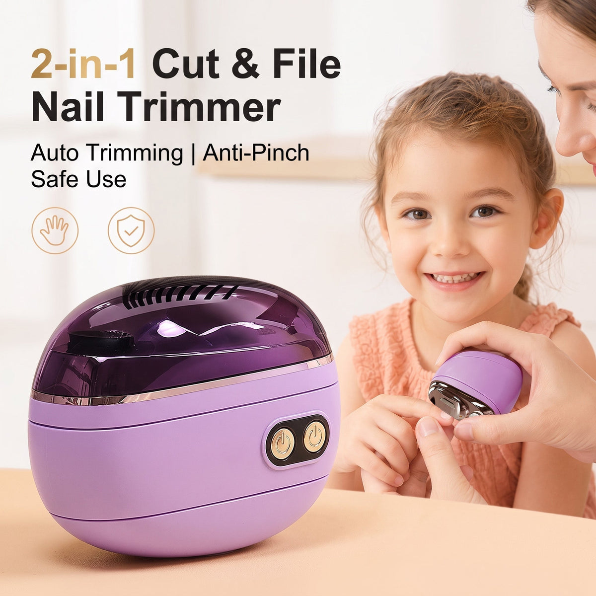 🥳2026 HOT SALE🥳💞50K+ SOLD! 🎁 50% OFF! 🔥2-in-1 Smart Electric Nail Trimmer & Polisher for All Ages 👨‍👩‍👧‍👦 💅